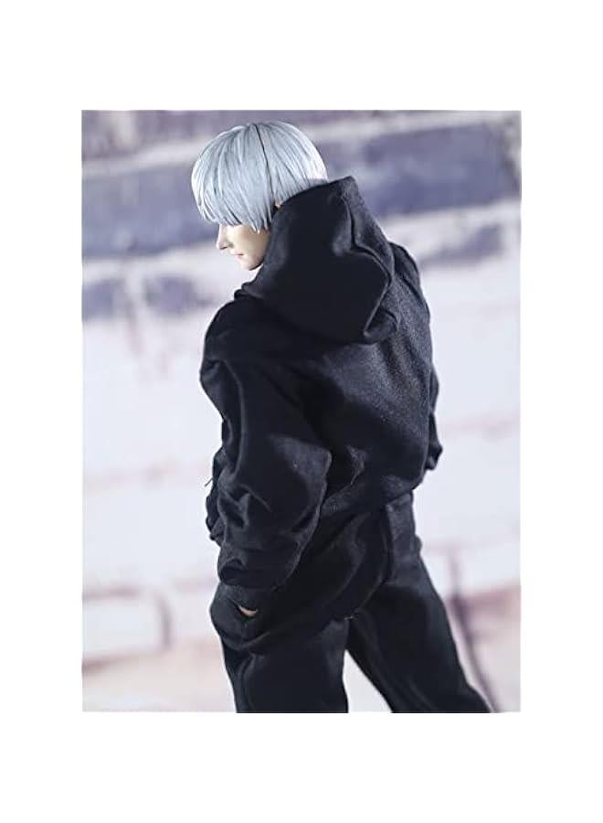 1/6 Scale Figure Doll Clothes, Hoodie+Pants Costume for 12 inch Male Action Figure Phicen/TBLeague MYF13-Black - Image 4
