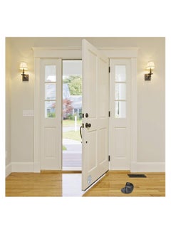 Y&D Magnetic Door Stops Floor Mounted, Grey Oval Strong Self Adhesive Stopper Stainless Steel Holder Soft Close Magnet Heavy Duty Black Rubber (2 Pack)  - Image 5