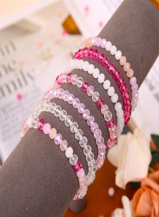 AUREHEN 1300pcs 6mm Faceted Crystal Glass Beads, Briolette Rondelle Spacer Beads with Container for Jewelry Making, DIY Bracelets, Earrings, Necklaces, Hair Clips, Bags & Keychains (Pink Shades) - Image 4