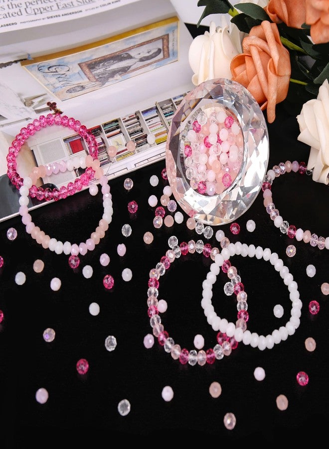 AUREHEN 1300pcs 6mm Faceted Crystal Glass Beads, Briolette Rondelle Spacer Beads with Container for Jewelry Making, DIY Bracelets, Earrings, Necklaces, Hair Clips, Bags & Keychains (Pink Shades) - Image 5