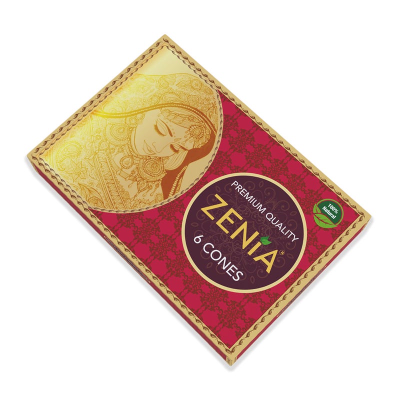 Zenia 6 Pack 100% Natural Ready to Use Henna Paste Hair Color Hair Dye Cones Reddish Brown Color - Image 3