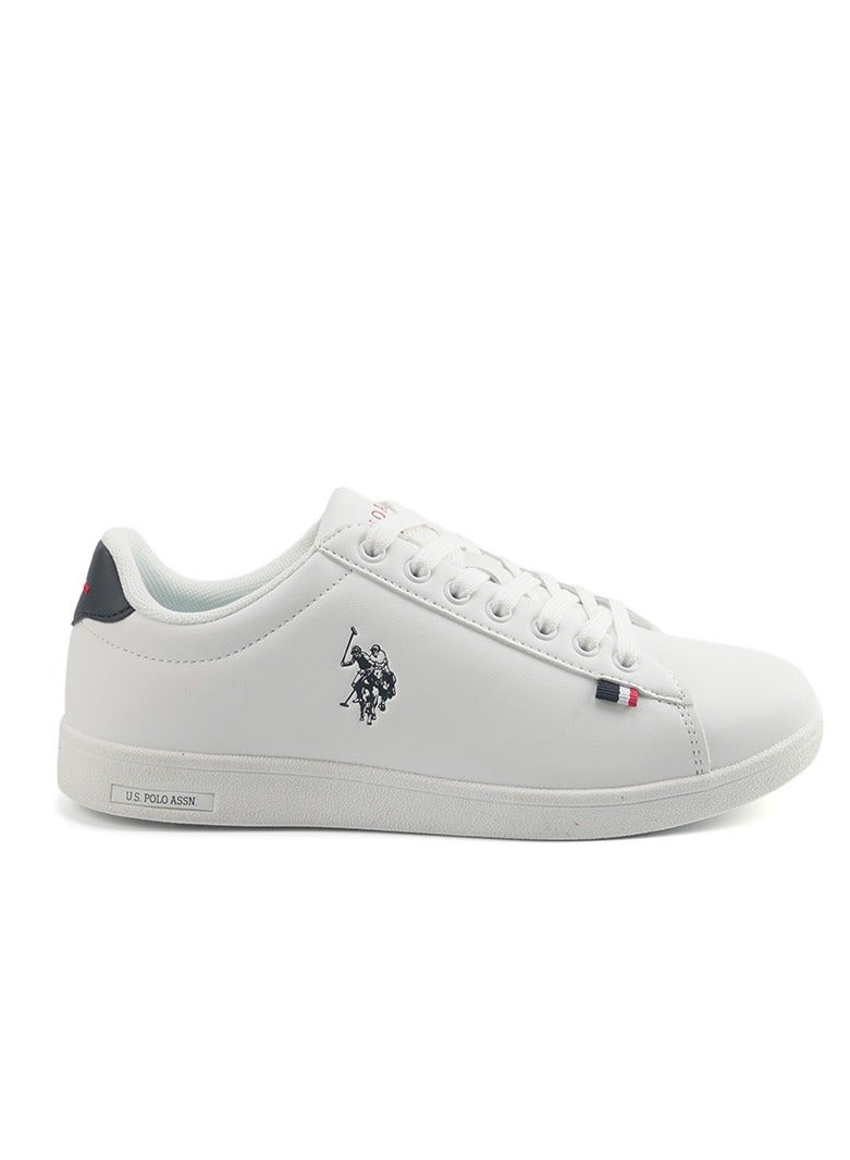 U.S. Polo Assn. Women's White Sneakers with Navy Contrast – Bold Lace-Up Style for Striking Everyday Look  - Image 1
