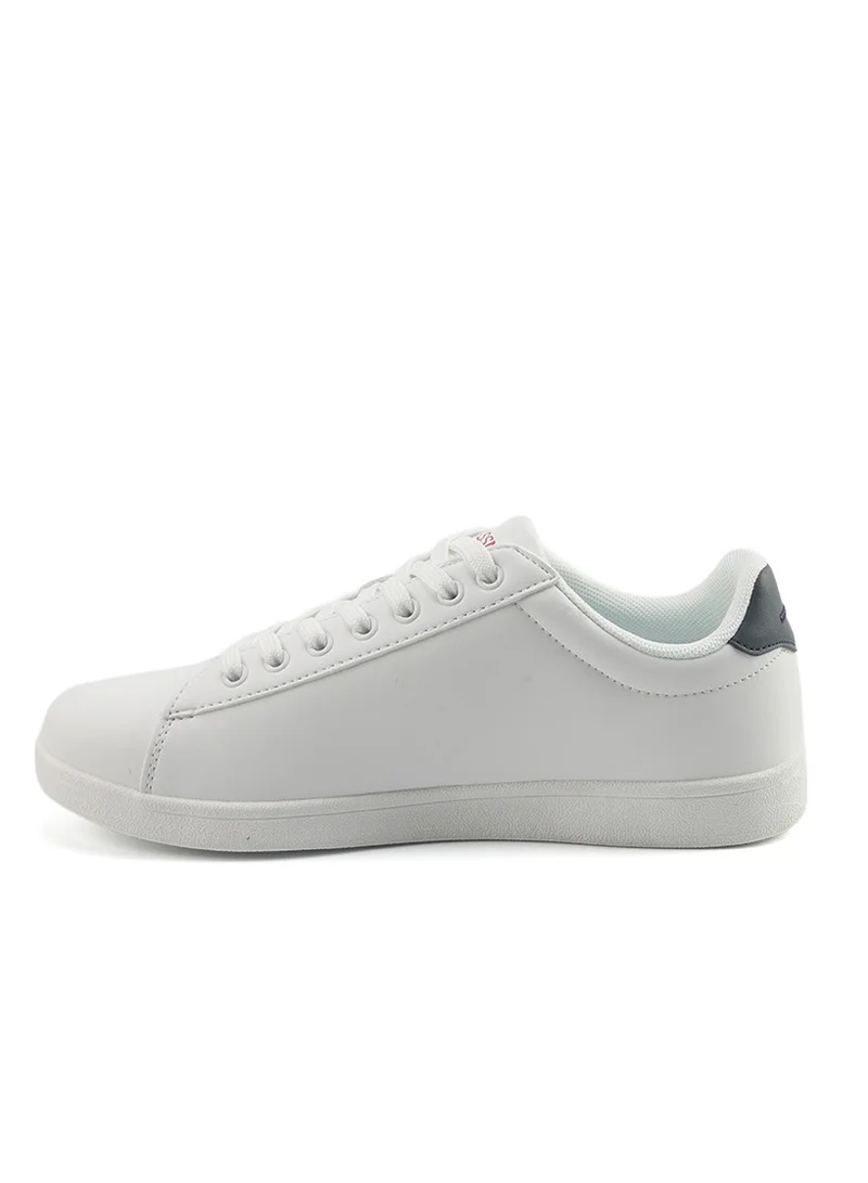 يو اس بولو اسن Women's White Sneakers with Navy Contrast – Bold Lace-Up Style for Striking Everyday Look