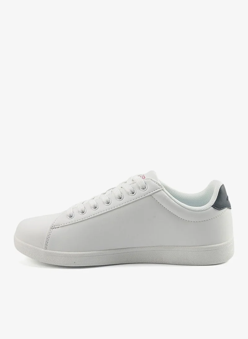 U.S. Polo Assn. Women's White Sneakers with Navy Contrast Shoes - Bold Lace-Up Style for Striking Everyday Look Shoes