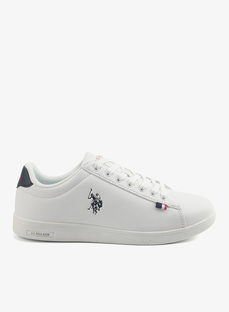 U.S. Polo Assn. Women's White Sneakers with Navy Contrast Shoes - Bold Lace-Up Style for Striking Everyday Look Shoes - Image 1