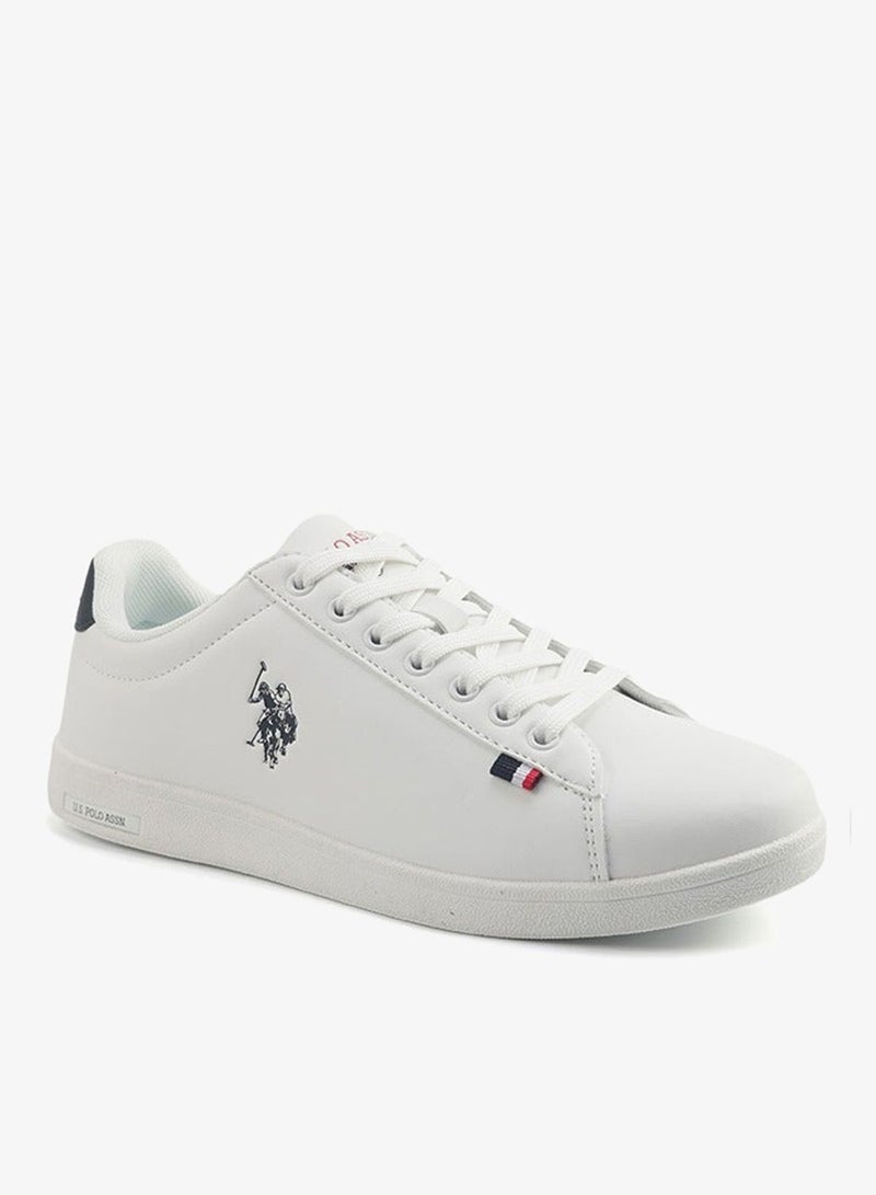 U.S. Polo Assn. Women's White Sneakers with Navy Contrast Shoes - Bold Lace-Up Style for Striking Everyday Look Shoes - Image 4