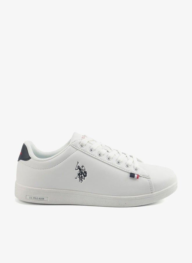 U.S. Polo Assn. Women's White Sneakers with Navy Contrast Shoes - Bold Lace-Up Style for Striking Everyday Look Shoes - Image 1