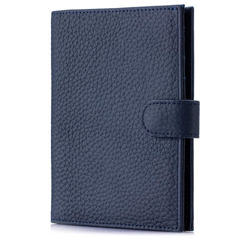 LnxLtw RFID Leather Passport Holder for Travel Women & Men â€“ Slim Passport Wallet for Womens with Card Slots, Zippered Coins Pocket and Cash Holder Mother's Day Gift (Sapphire Blue) - Image 1