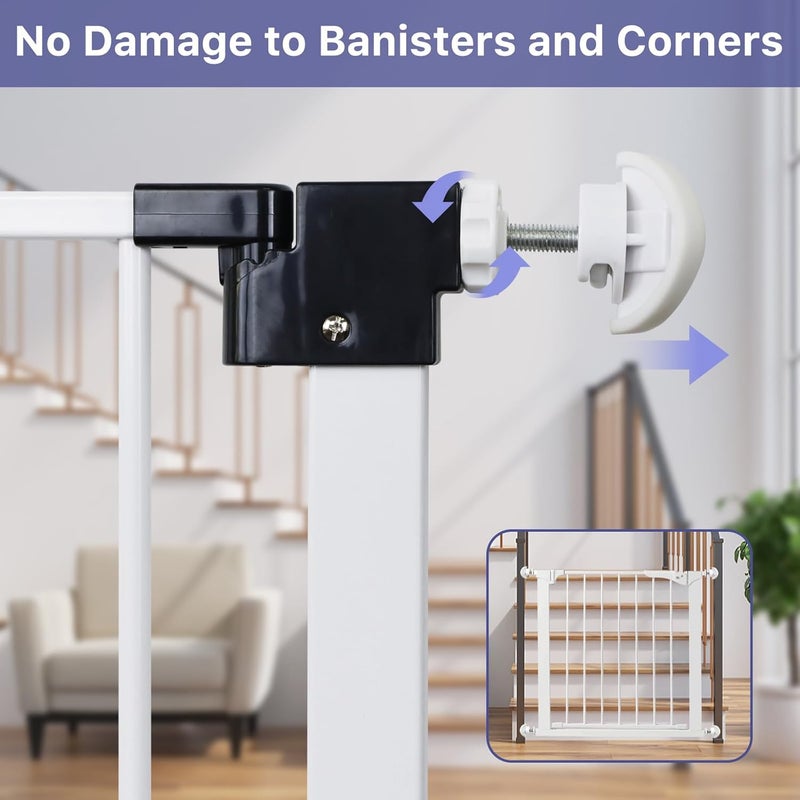 GRENFU Baby Gate Banister Adapter (2 Pack) Universal Hardware for Pressure Mounted Gate on Stairs - Wall Extender for Pets - White - Image 5