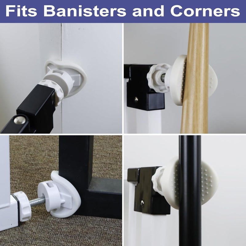 GRENFU Baby Gate Banister Adapter (2 Pack) Universal Hardware for Pressure Mounted Gate on Stairs - Wall Extender for Pets - White - Image 2