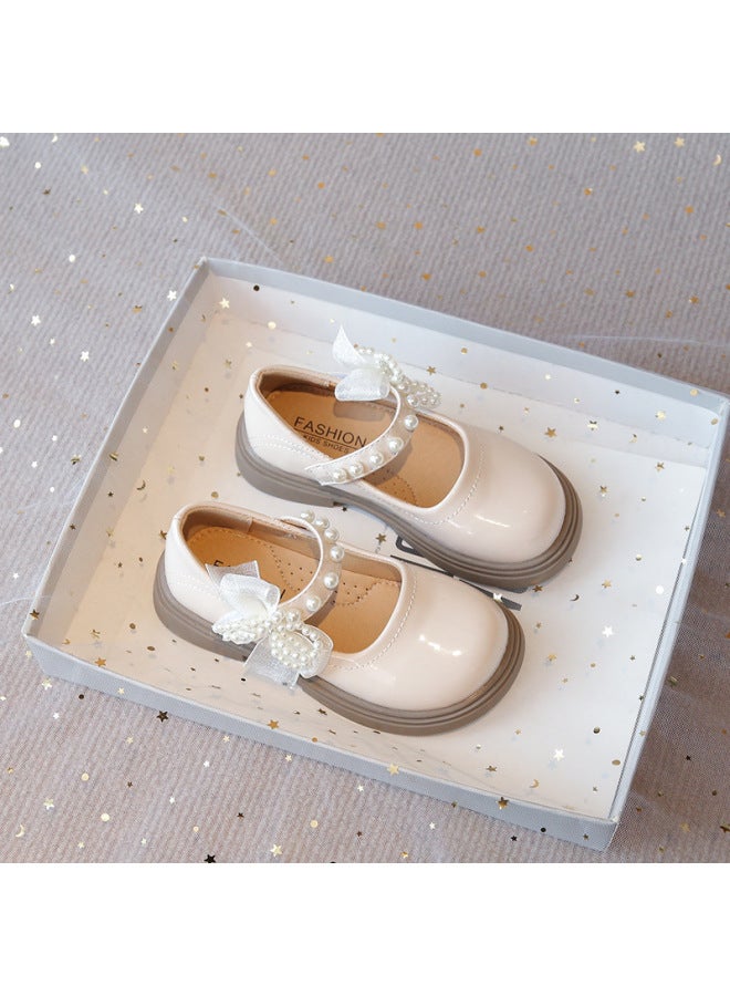 Girl's Princess Shoes Children's Leather Shoes Pearl Mary Jane Spring/autumn Formal Dress Pumps - Image 1