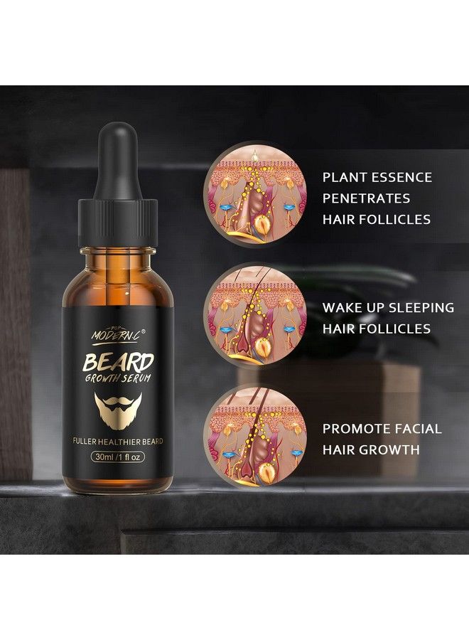POP MODERN.C Beard Growth Oil With Biotin Caffeine For Men Beard Growth Serum Stimulate Beard Growth Promote Hair Regrowth Facial Hair Treatment Full Longer Masculine Thick Male Beard Gift - Image 5