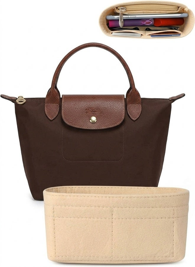 HOME-MART Bag Organizer for Longchamp Small Tote Bag Timid Storage & Finishing Inner Bag Liner Handbags Insert Organizer fit Mini Size - Image 1