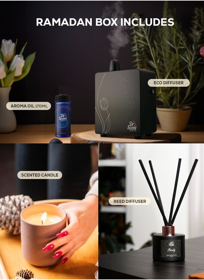 Dr Scent Elegant Combo Box Includes, Intelligent Aromatherapy ECO Tulip Diffuser, 170ml of Exquisite Aroma Oil, Reed Diffuser, and Enchanting Scented Candle  - Image 4