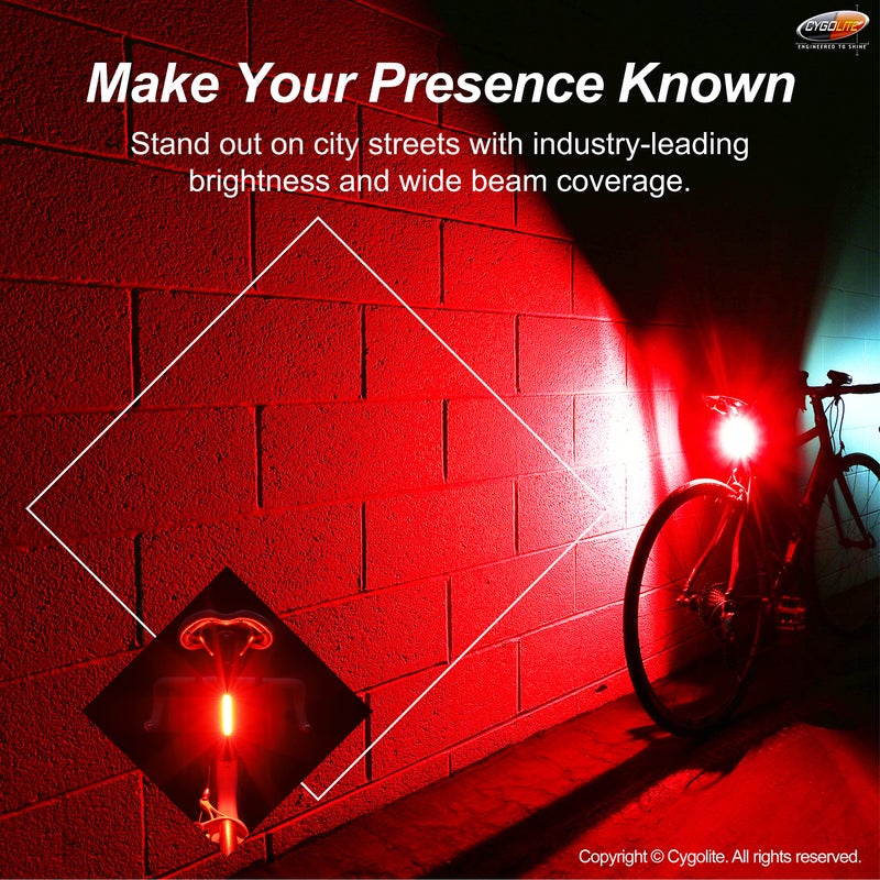Cygolite Hotrod â€“ 120 Lumen Bike Tail Light - 7 Night & Daytime Modesâ€“ Wide Beam COB LEDs â€“ IP64 Water Resistant â€“ USB Rechargeableâ€“Great for Busy Roads, Black, Red, Compact - Image 3