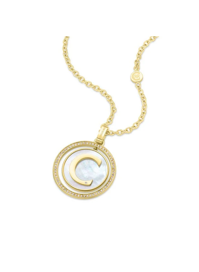 Circulo Gold Plated Mother of Pearl Pendant Necklace for Women