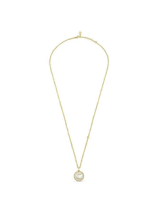 CERRUTI 1881 Circulo Gold Plated Mother of Pearl Pendant Necklace for Women