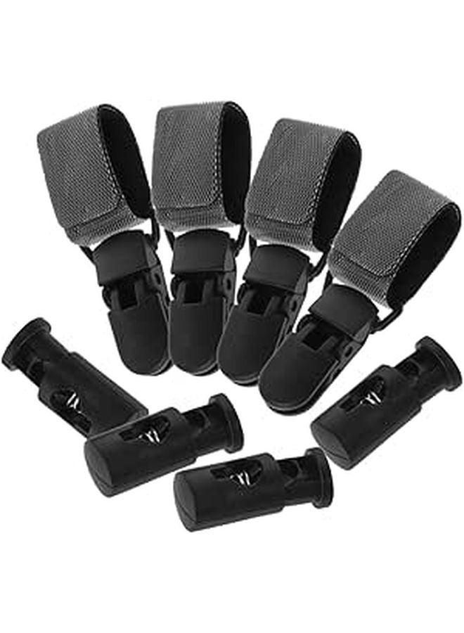 Universal Garden Flag Clips Set 4Pcs with Plastic Stoppers for Outdoor Patio Decor - Image 1