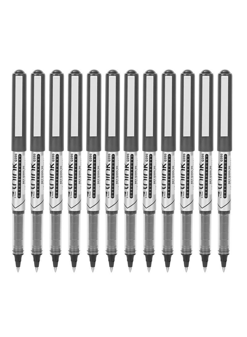 Deli Black Rollerball Pen 0.7mm , Non-Toxic , Smooth Writing for Note Taking , Journaling , Drawing , Pack of 12 Pens  - Image 2