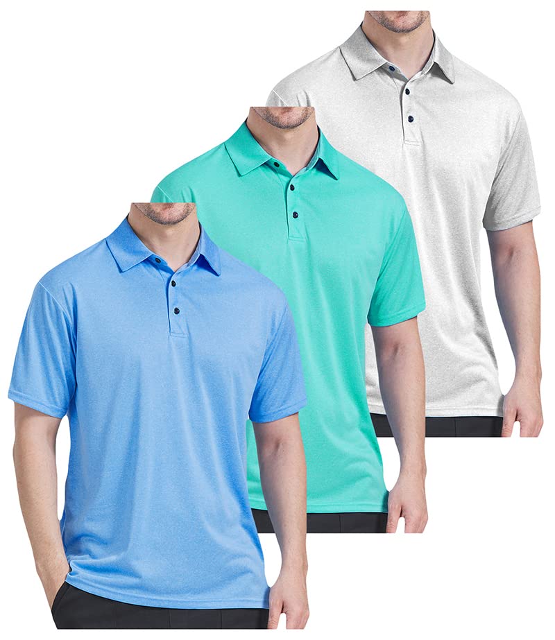 AKAWOOKO 3 Pack Polo Shirts for Men Dry Fit Performance Short Sleeve Golf Polo Shirts (as1, Alpha, m, Regular, Regular, A02) - Image 2