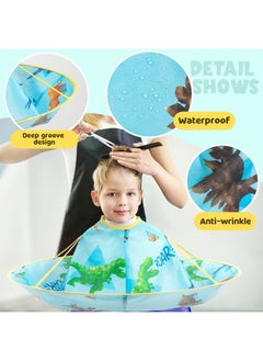 WAWSAM Kids Hair Cutting Cape Waterproof Kids Haircut Cape Professional Salon Barber Cape Foldable Umbrella Hair Catcher  - Image 3