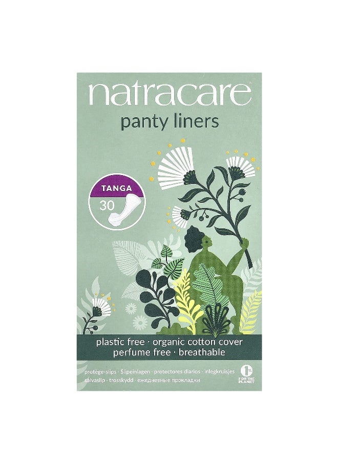 NATRACARE Natracare, Panty Liners, Organic Cotton Cover, Tanga, 30 Liners  - Image 1