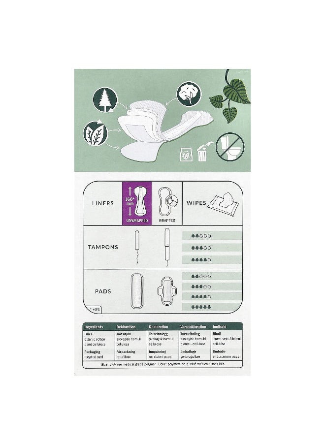 NATRACARE Natracare, Panty Liners, Organic Cotton Cover, Tanga, 30 Liners  - Image 2