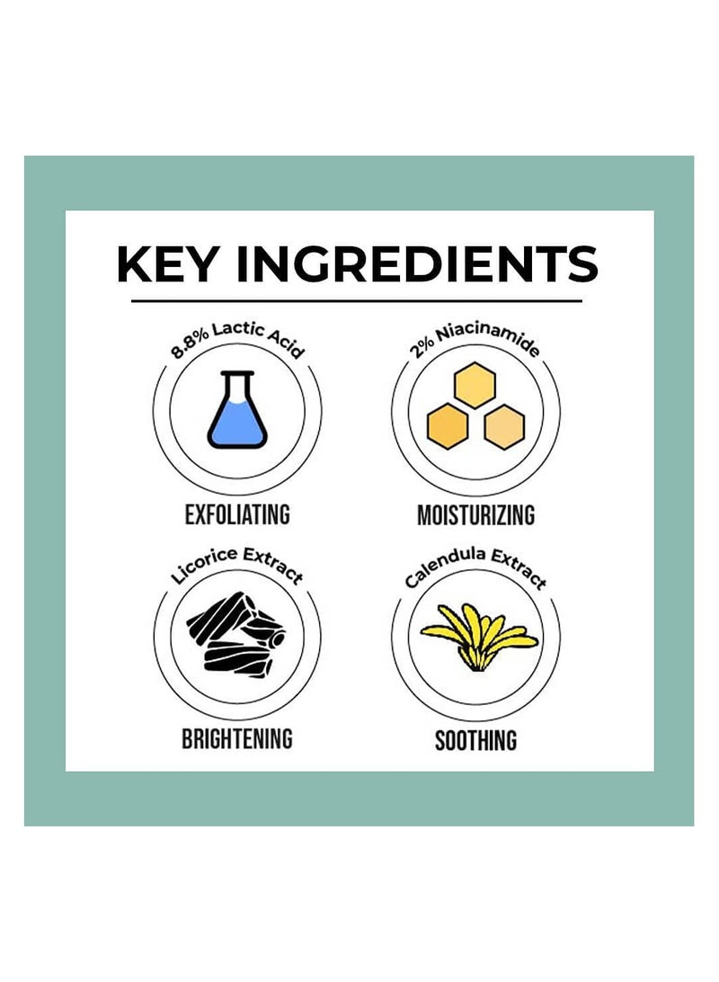 Dr. Sheth's Liquorice & 8.8% Lactic Acid (AHA) Chemical Peel For Even-Toned, Glowing Skin With 2% Niacinamide, Calendula Extract, AHA Peeling Solution For Face, Chemical Exfoliator For Unisex, 30g - Image 3