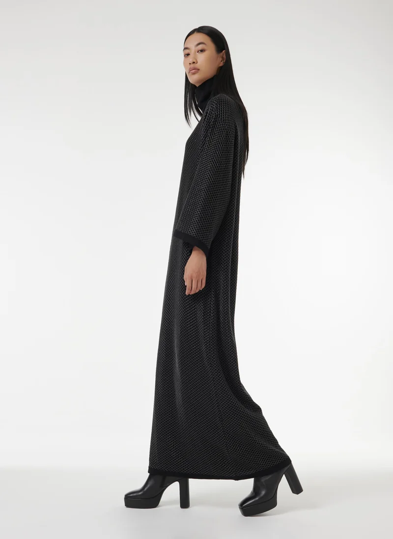 ليم قفطان لامع بنسيج شبكي