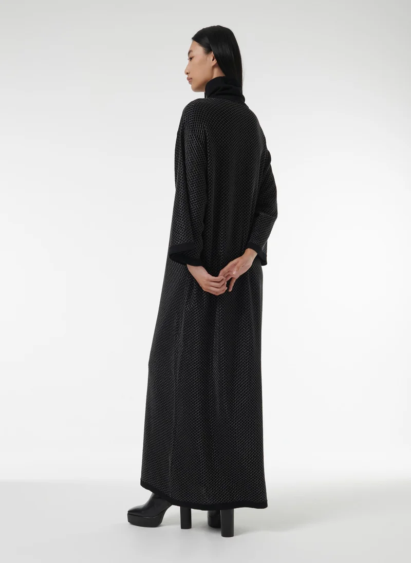 Leem  Metallic Mesh Detail Kaftan for Women | Best Price UAE
