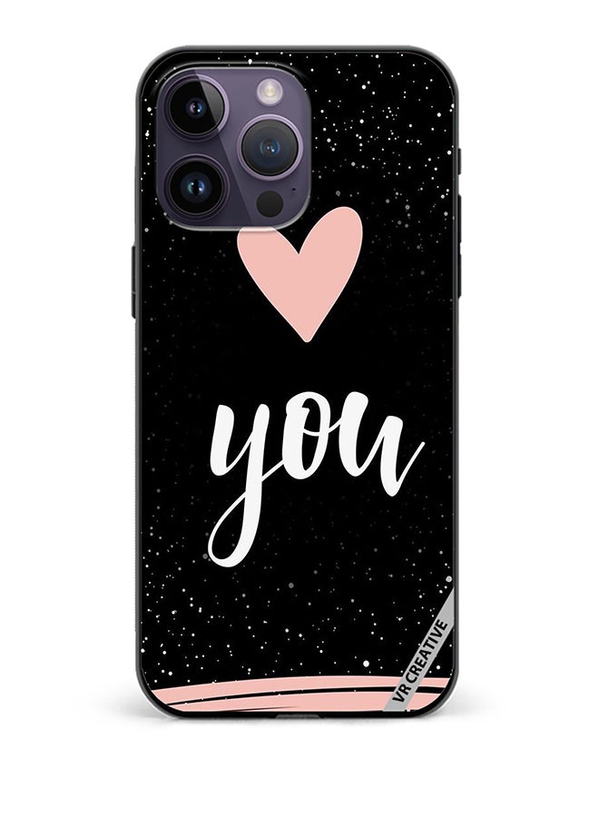 VR CREATIVE Protective Case Cover For Apple iPhone 15 Pro Max Love You Pink Heart Design Multicolour - Image 1