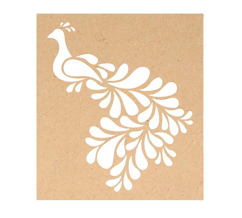 Cliths Wooden Peacock Stencil for Wall Painting Diwali Rangoli Mandala Art DIY Craft Projects Home Decor Stencil Template - Image 3