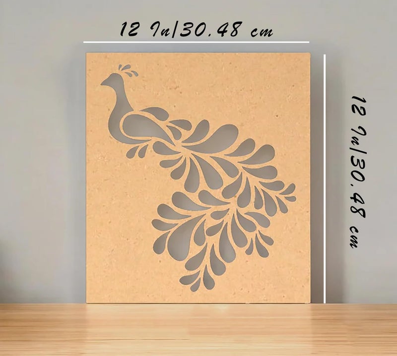 Cliths Wooden Peacock Stencil for Wall Painting Diwali Rangoli Mandala Art DIY Craft Projects Home Decor Stencil Template - Image 2