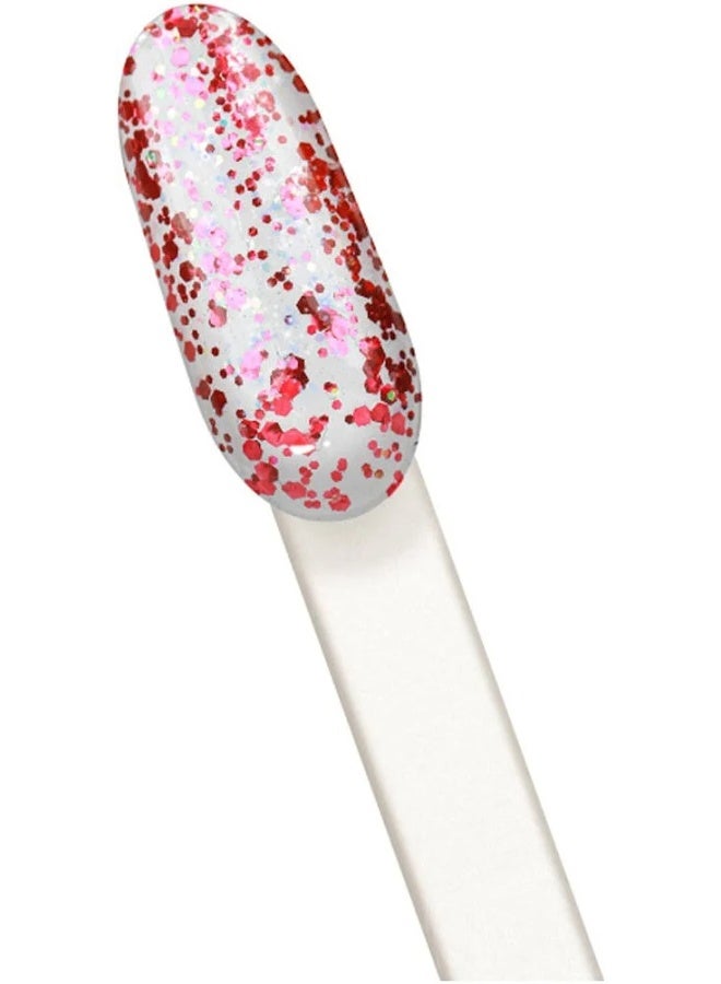 INOCOS Like Gel 2 Long Color Nail Polish 157 Red Glitters Mix 11ml - Image 2