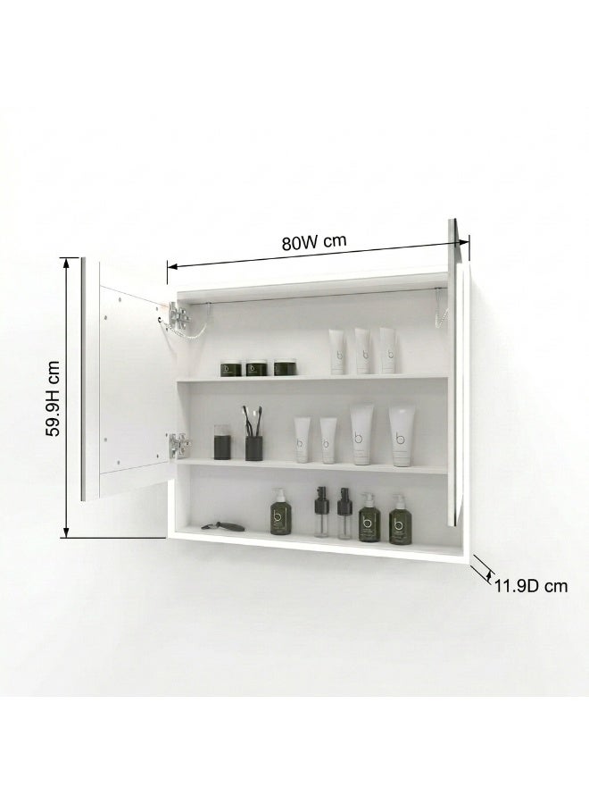 LED Bathroom Medicine Cabinet with Mirror and Dimmer, 32x24 Inch - Image 1