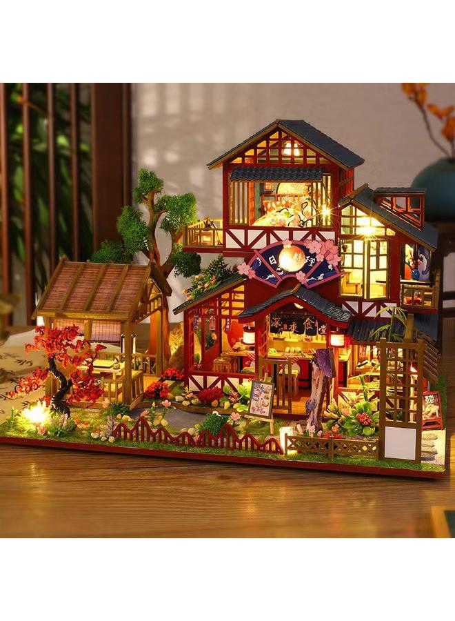Bluejw Jiate Diy Cabin And Xiju Wooden Handmade Assembled Japanese Garden Architecture Model Villa Double-Layer Gift Women - Image 3