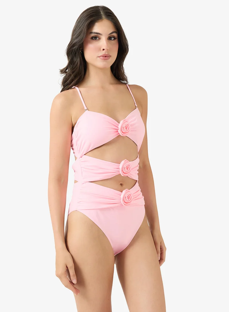 Ginger  Bandeau Cutout Detail Swimsuit for Women | Best Price UAE