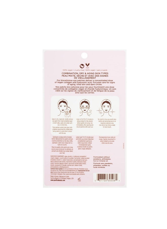 Pacifica Beauty Vegan Collagen Hydrotreatment Undereye & Smile Lines Aging & Mature Skin For Tired Skin Dark Circles Hyaluronic Acid Biodegradable Patches Eye Patches For Puffy Eyes Vegan  - Image 2