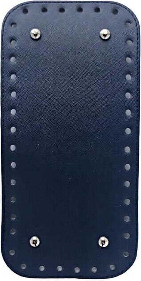 Ritzz Faux Leather Bag Base Rectangle Navy Blue 25X12CM 