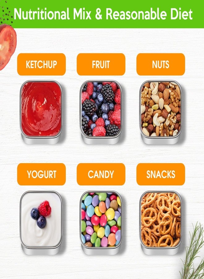 Winceed 5Pack 6oz Stainless Steel Snack Containers, Small Metal Food Storage Container with Silicone Lids, Leakproof Bento Snack Container for Office, Travel - Image 4