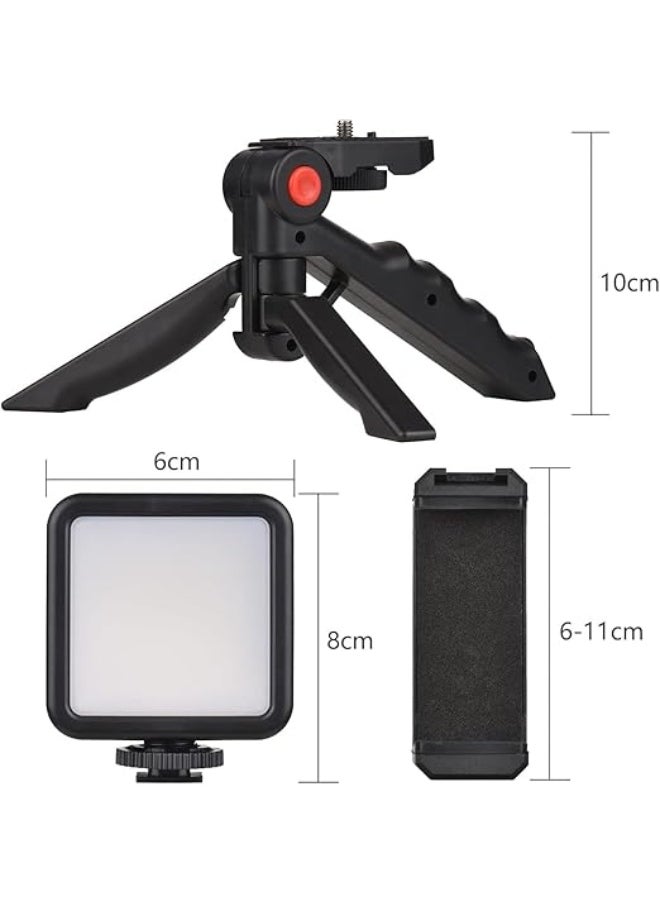 Generic - Vlogging Kit for iPhone & Android – with Mini LED Video Light, Lavalier Microphone, Phone Holder & Tripod for Live Streaming and Video Calls - Image 1