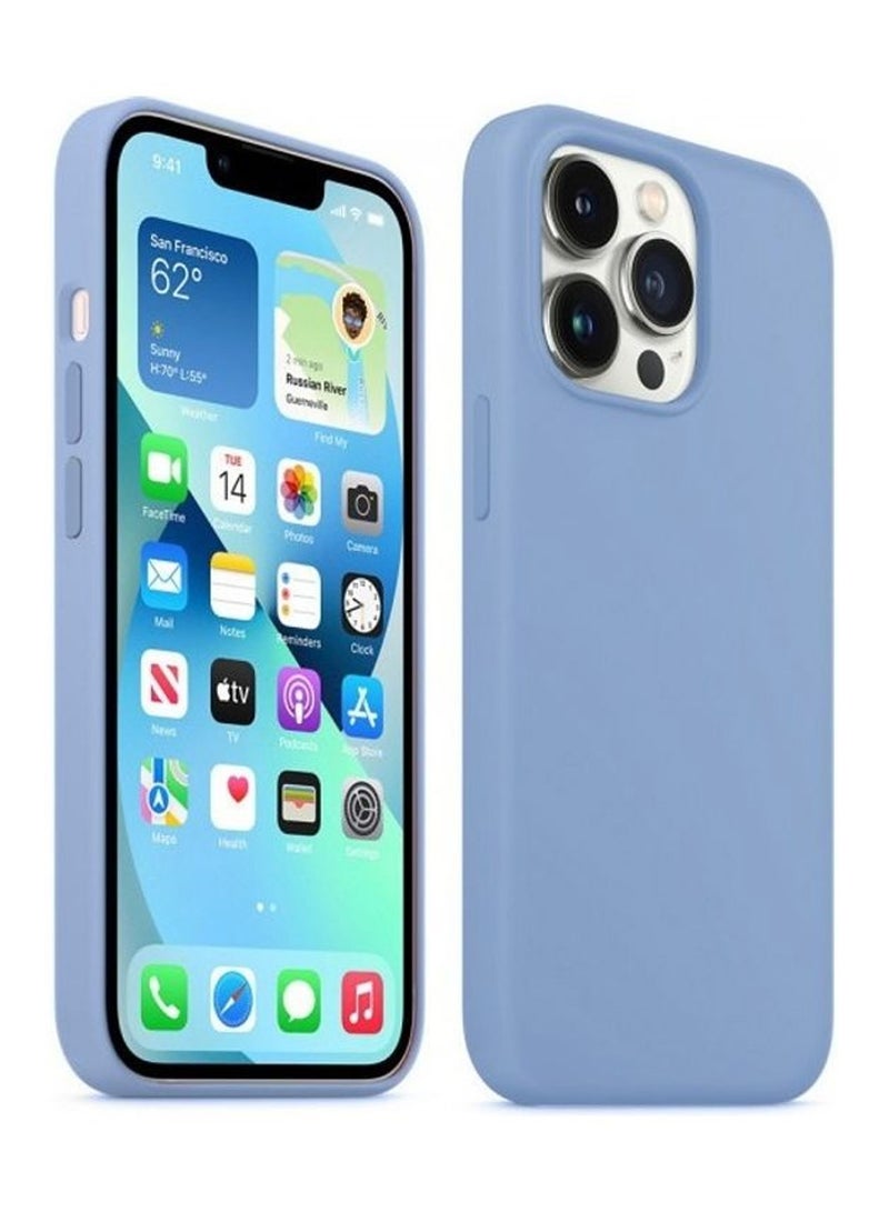 CATANES Protective Soft Silicone Case Cover for iPhone 13 Pro Max - Light Blue - Image 1
