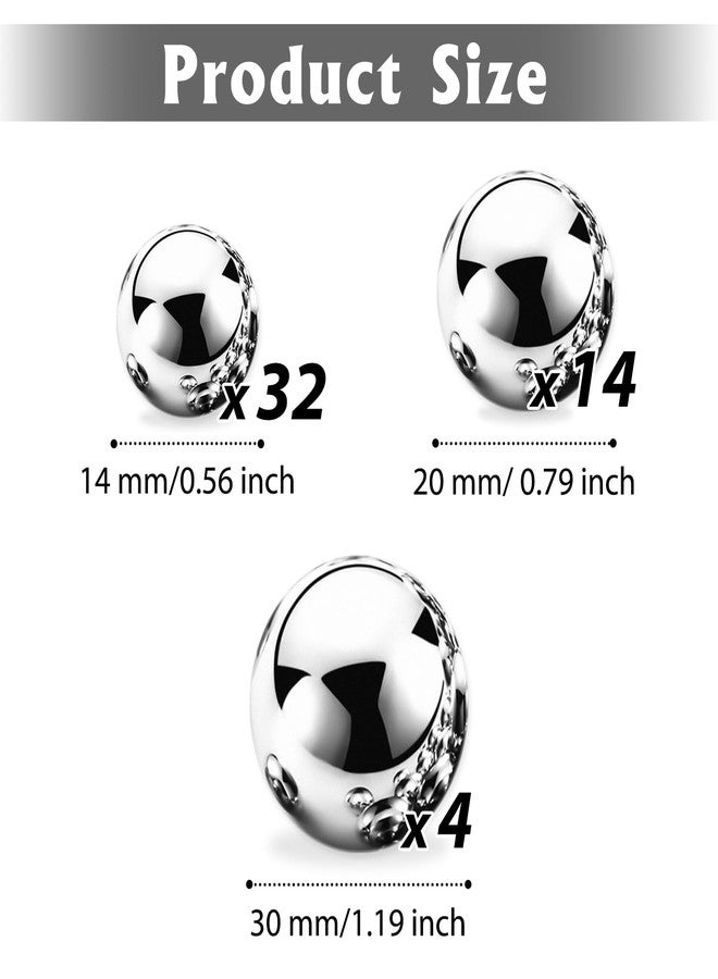 NOTCHIS 50 Pcs Silver Faux Pearls No Hole Plastic Beads Centerpieces Vase Filler Decorations, Ideal for Wedding Table Reception Birthday Party Holding Makeup Brushes Home Decor (Size:14/20/30mm) - Image 2