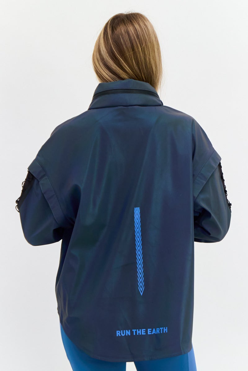 PUMA جاكيت رياضي نسائي بأكمام طويلة وقبعة للخارج، رمادي - Image 3