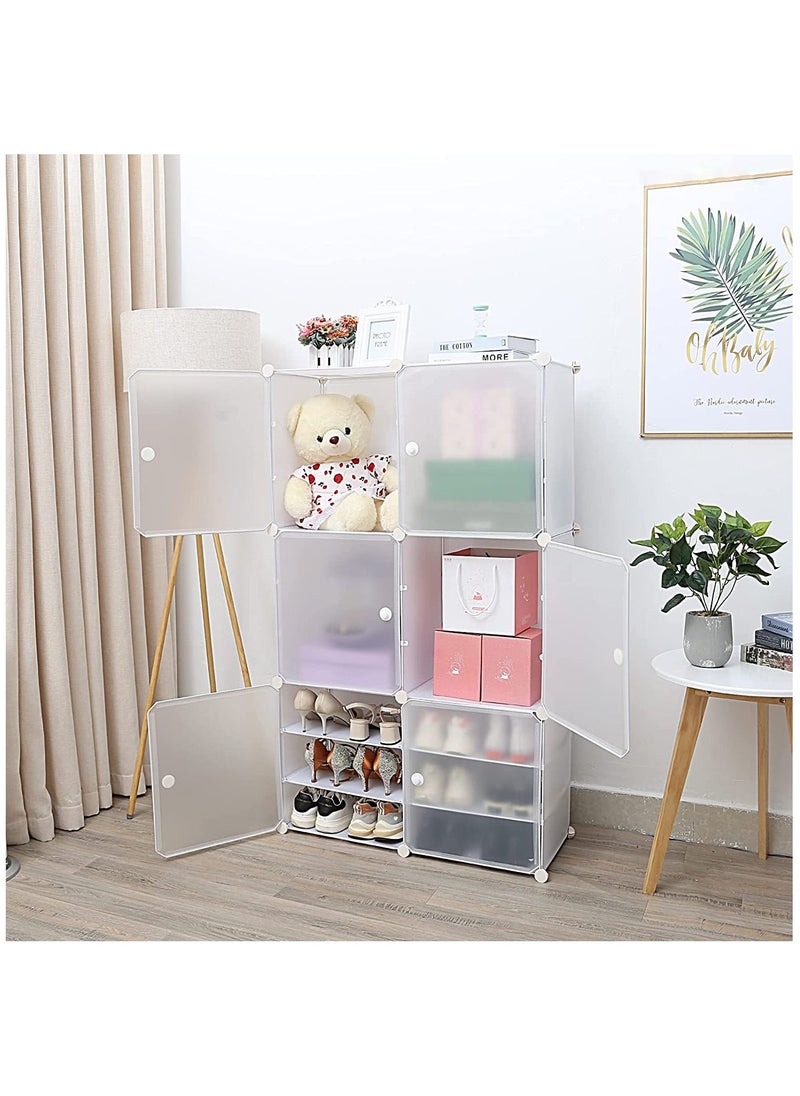 Arabest Premium Shoe Rack Storage Organizer, Expandable Stackable Shoe Cabinet Shelves, White Closet Shoe Racks With Doors For Entryway, Hallway 36 Pairs Of Shoe 139X84X32 Cm - Image 3
