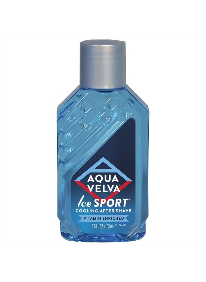 Aqua Velva بلسم ما بعد الحلاقة للرجال، آيس سبورت، فيتامين E وفيتامين B5 برو، يهدئ، يبرد، وينعش البشرة - 3.5 أونصة - Image 1