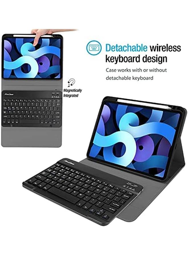 Procases Keyboard Case For Ipad Air 6Th 11 Inch 2024 Ipad Air 5 4 Ipad 10.9 Inch 2022 2020 Case With Magnetically Detachable Wireless Keyboard For Ipad 10.9" Air 5Th 4Th Generation Black - Image 3