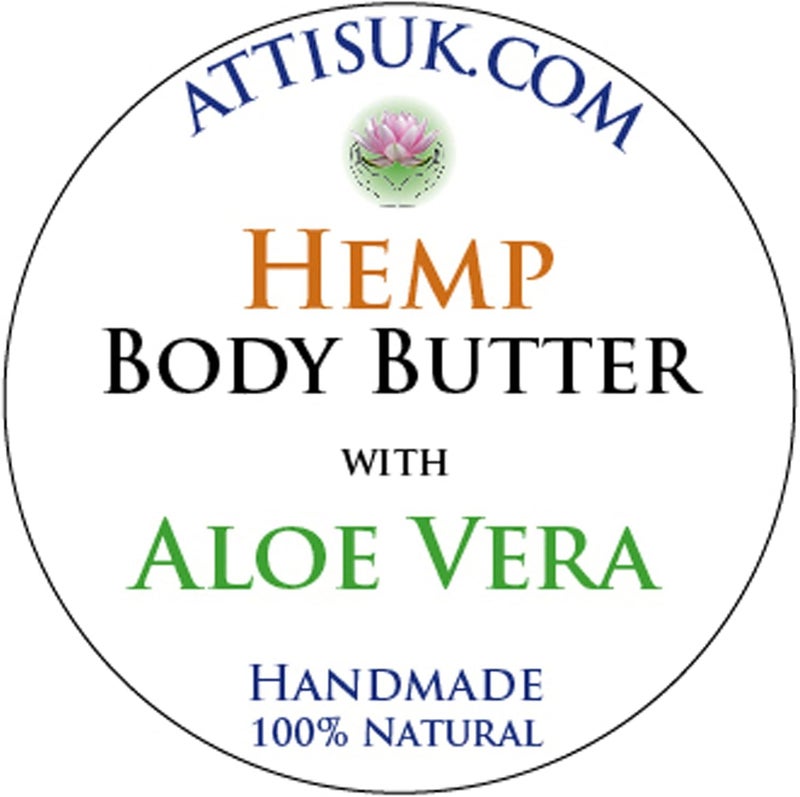 ATTIS Hemp Body Butter with Aloe Vera Vegan with Ylang Ylang Essential Oil moisturising rehydrating face Cream Hand Cream Natural Handmade 100ml