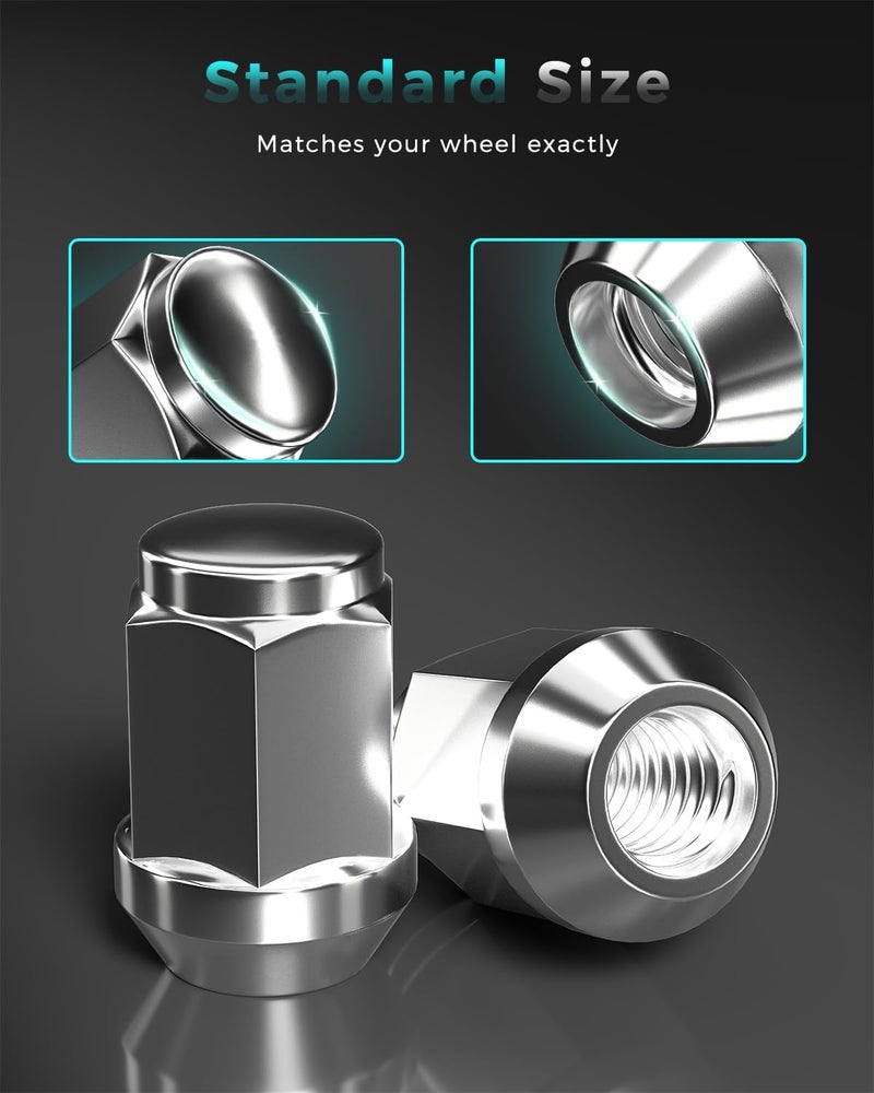 ZOFFI 1/2-20 Chrome Closed End Solid Lug Nuts - 23pcs for Jeep Wrangler, Liberty, Grand Cherokee - Image 4