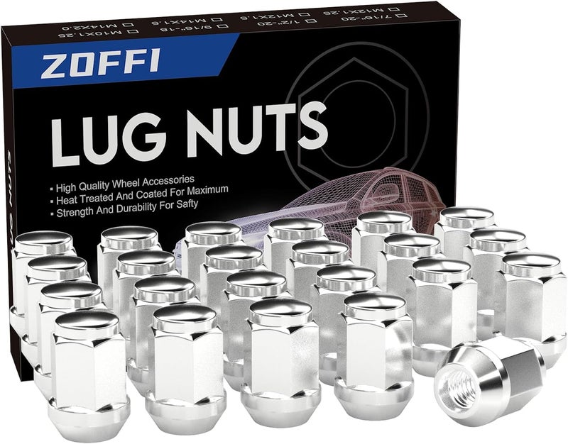 ZOFFI 1/2-20 Chrome Closed End Solid Lug Nuts - 23pcs for Jeep Wrangler, Liberty, Grand Cherokee - Image 1